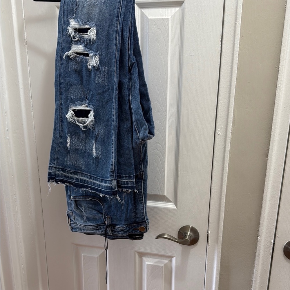 Fashion Nova Men's Slim Jeans - Distressed Blue